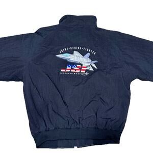 Vtg Men’s Air Force Joint Strike F-35 Blk Bomber Jacket,Sz XL, Port Authority